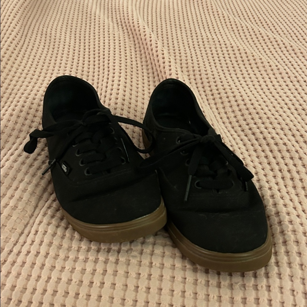 Vans Black Sneakers with Brown Sole